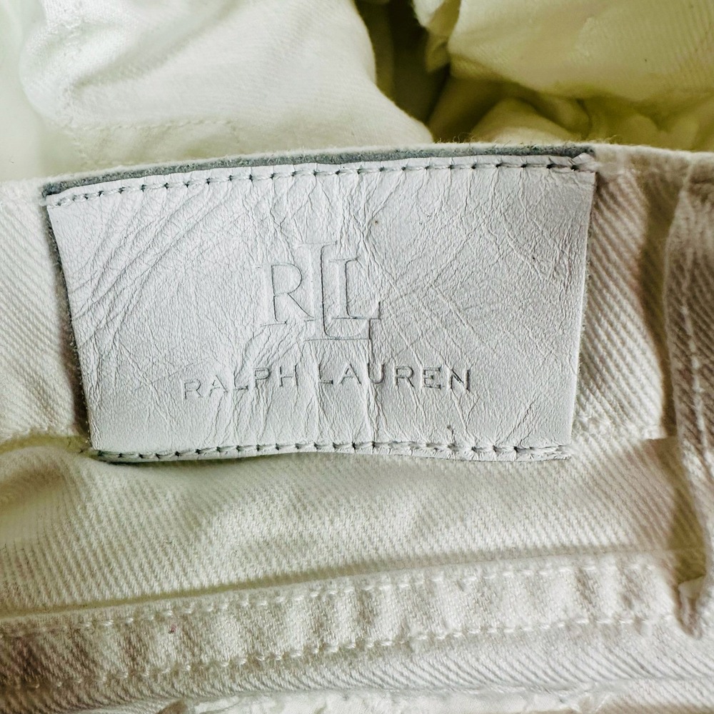 Lauren Ralph Lauren Womens White Eyelet Patchwork Distressed Straight‎ Jeans 4 - Picture 15 of 15